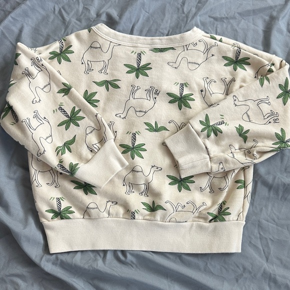 Petit Bateau Cream and Green Camel Print Sweatshirt - Picture 3 of 4